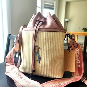 Steve Madden pink and beige purse